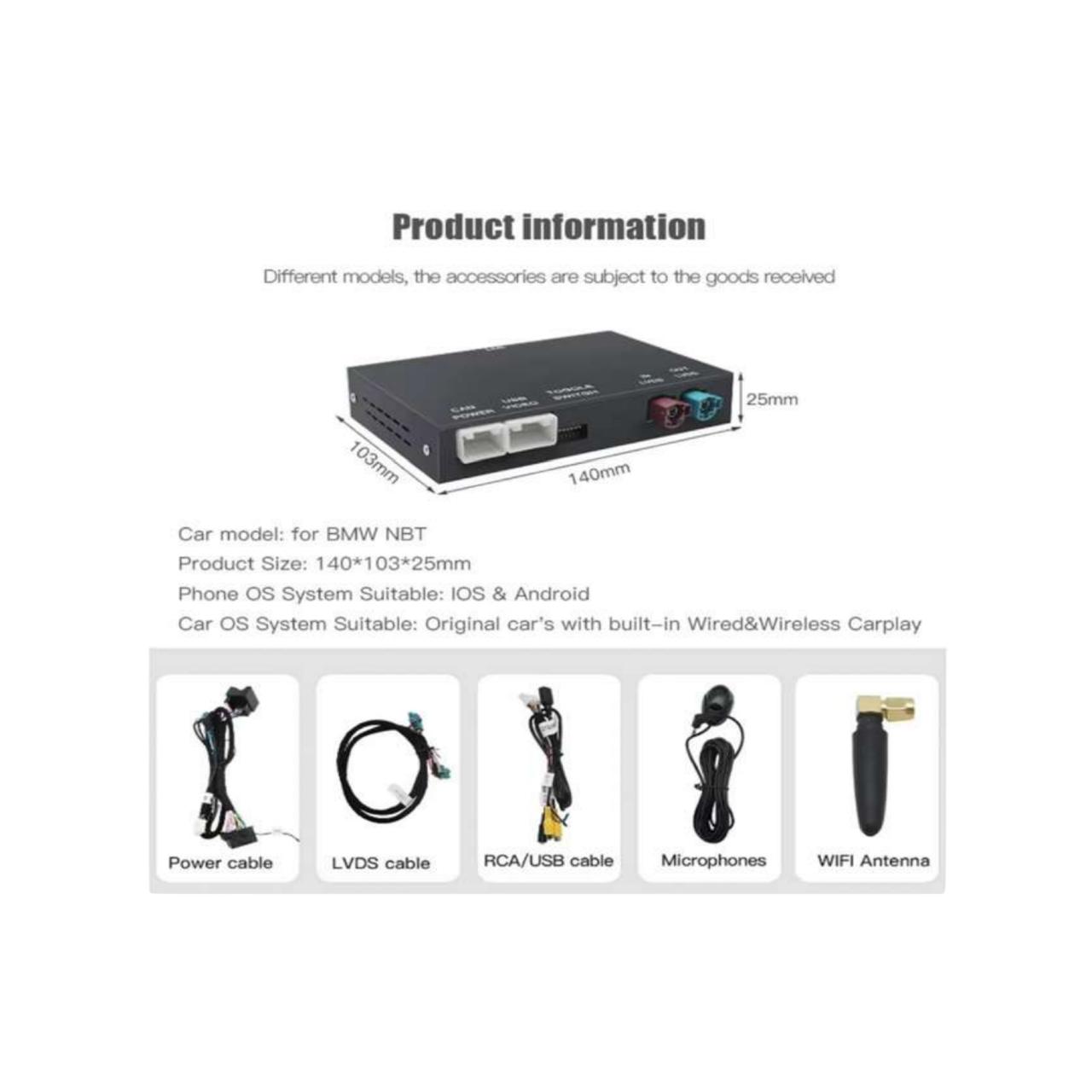 Wireless CarPlay Android Auto for BMW NBT System F30